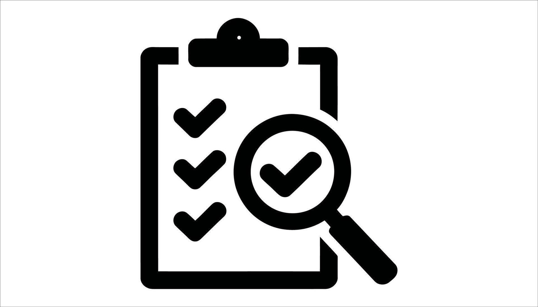 Checklist with Magnifying Glass Inspection and Evaluation Icon vector