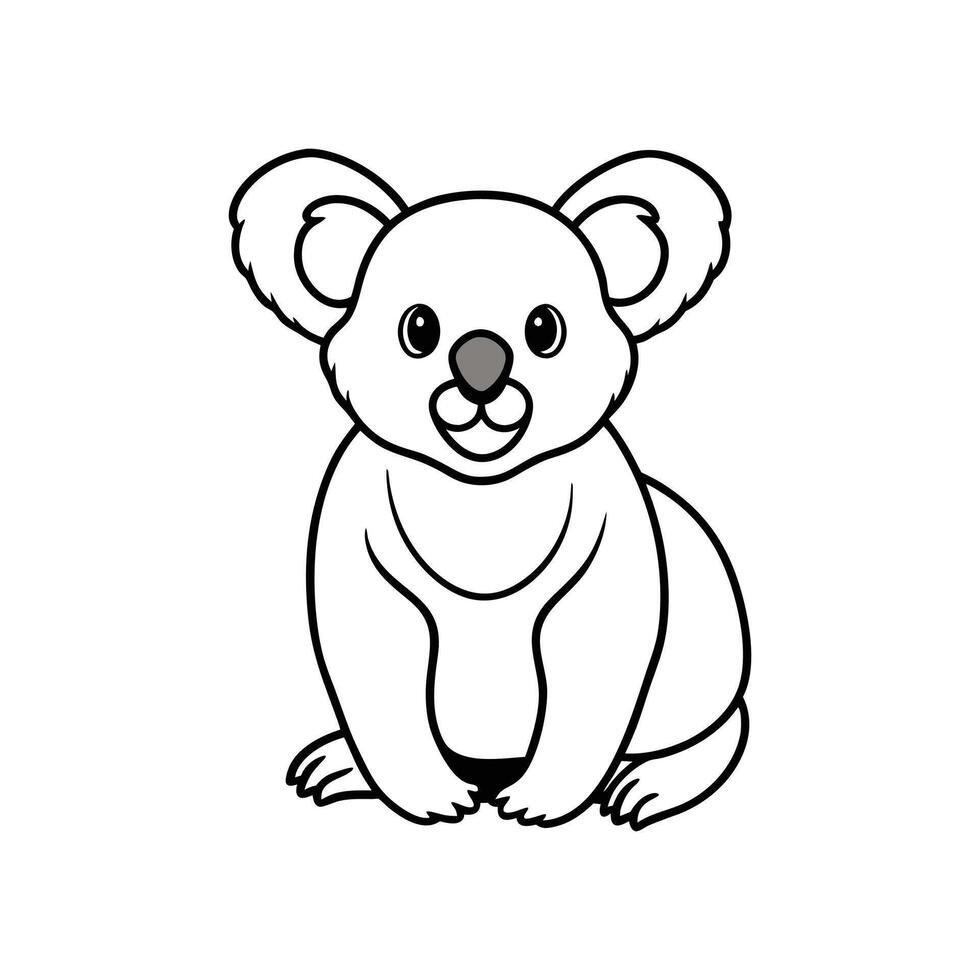 Koala on White Background Cute Australian Wildlife Marsupial in Isolated View vector
