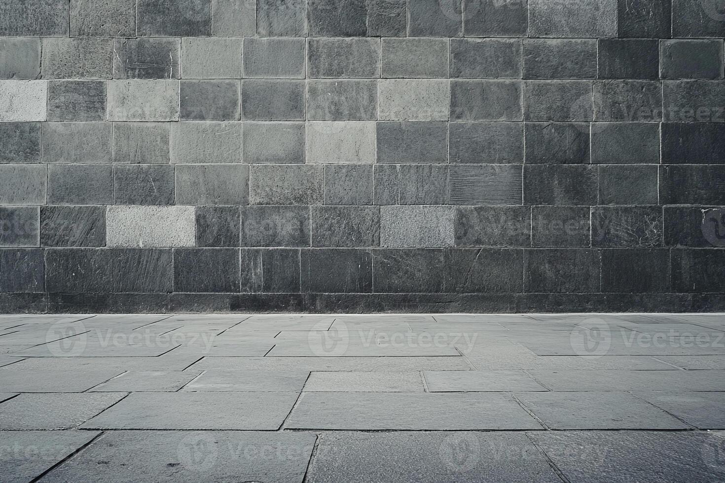 Modern Dark Gray Stone Tile Wall and Floor Abstract Geometric Background for Design and Texture photo
