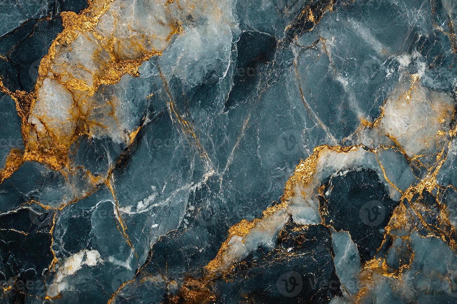 Elegant Blue Marble Texture with Gold Veins for Luxurious Background and Interior Design photo
