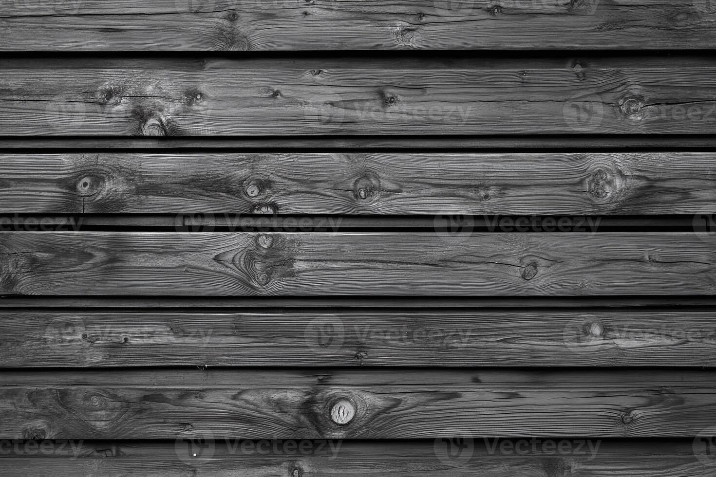 Dark Gray Wooden Plank Wall Texture with Natural Wood Grain and Knots for Rustic Background or Design photo