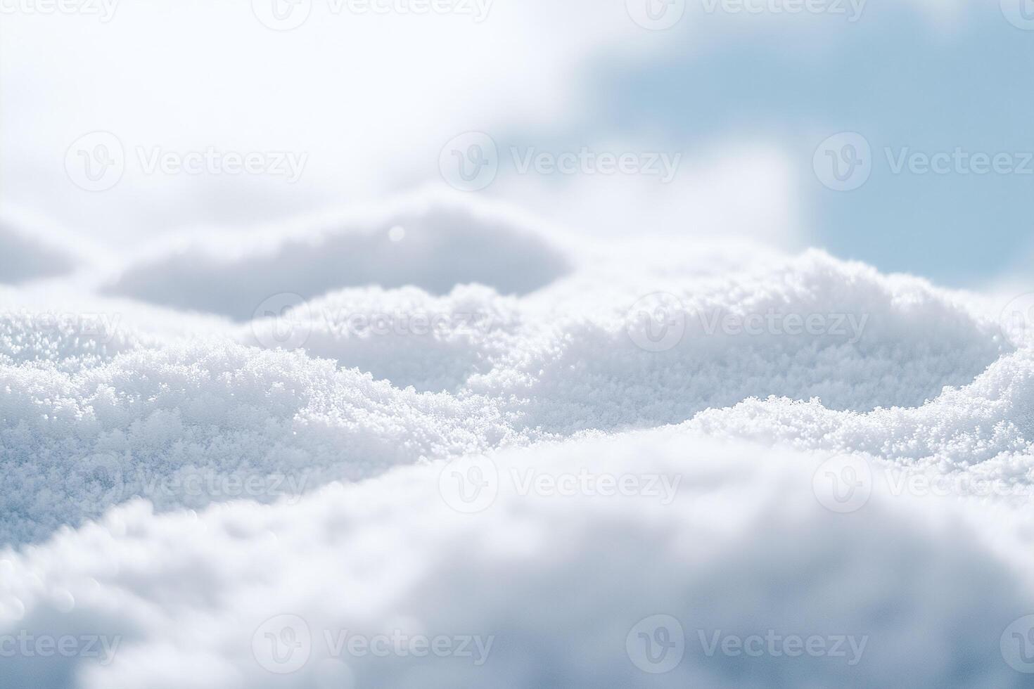 Close Up of Fresh White Snowflakes Creating Soft Winter Texture in Natural Daylight Outdoors Scene photo