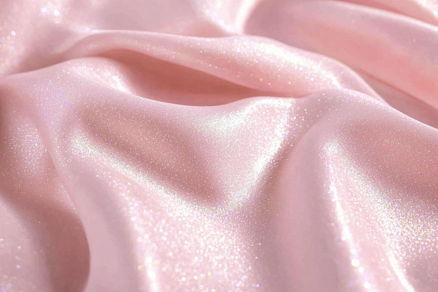 Shimmering Light Pink Satin Fabric with Glitter Reflecting Soft Glow for Elegant Backdrop Design photo