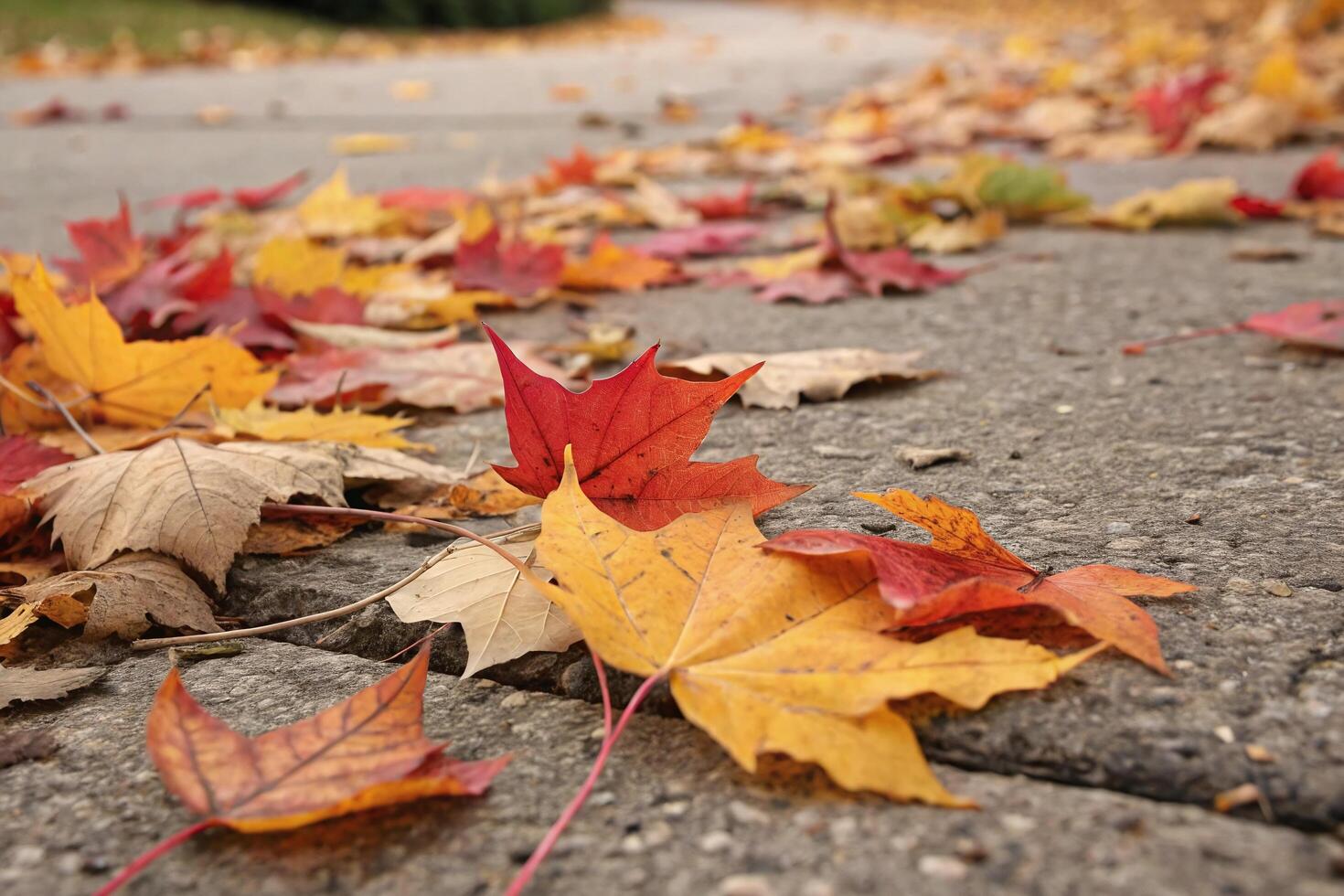 Autumn leaves on the ground photo