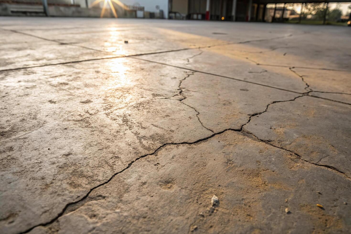 A concrete floor with cracks and cracks photo