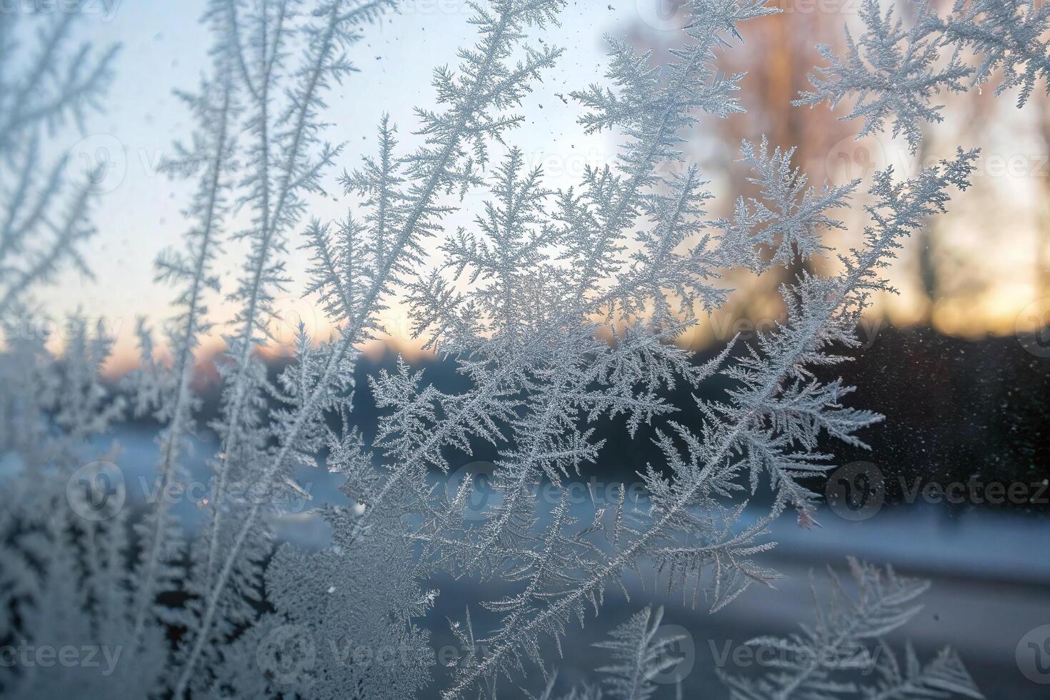 Frost on the window of a car photo