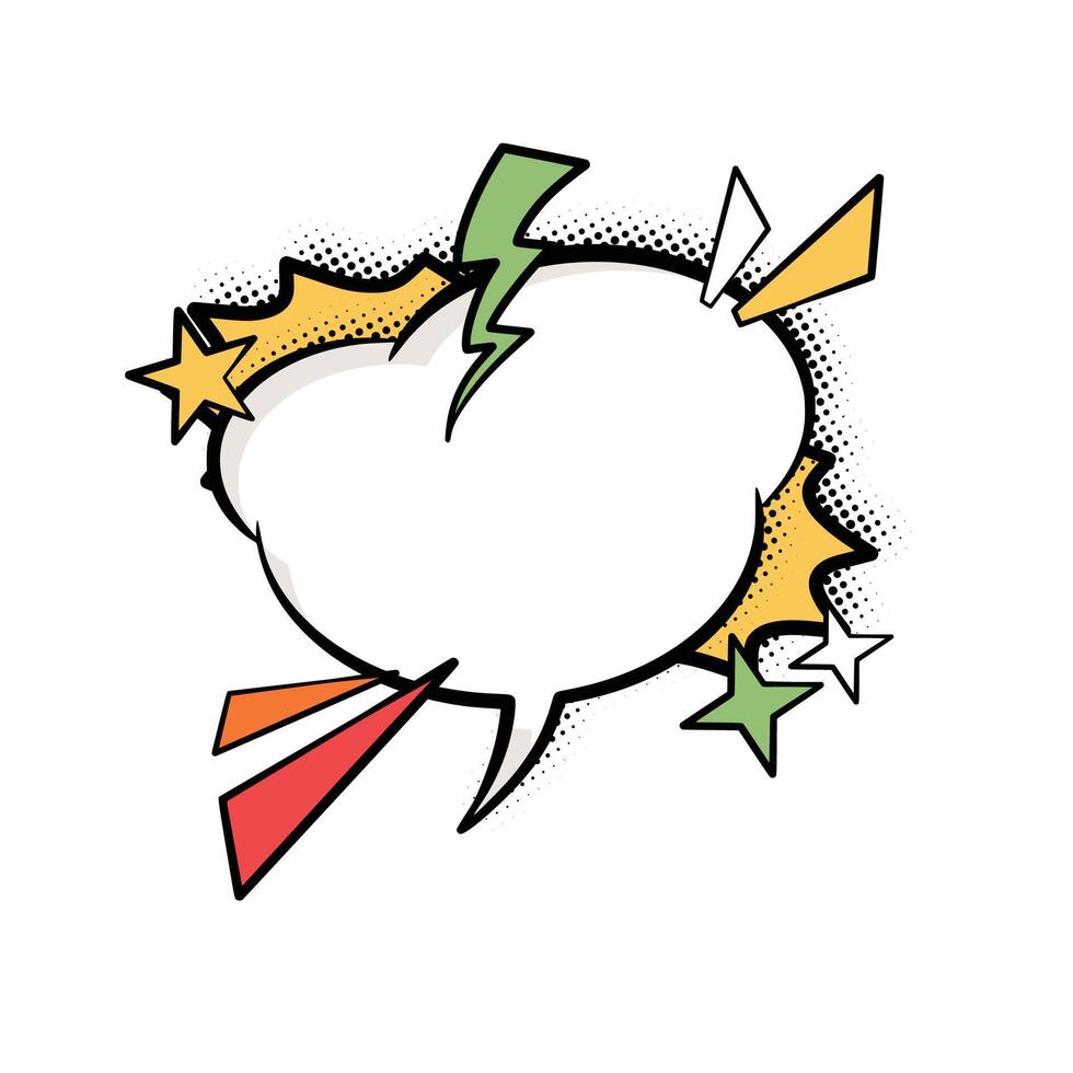 Colorful Pop Art Speech Bubble for Presentations vector