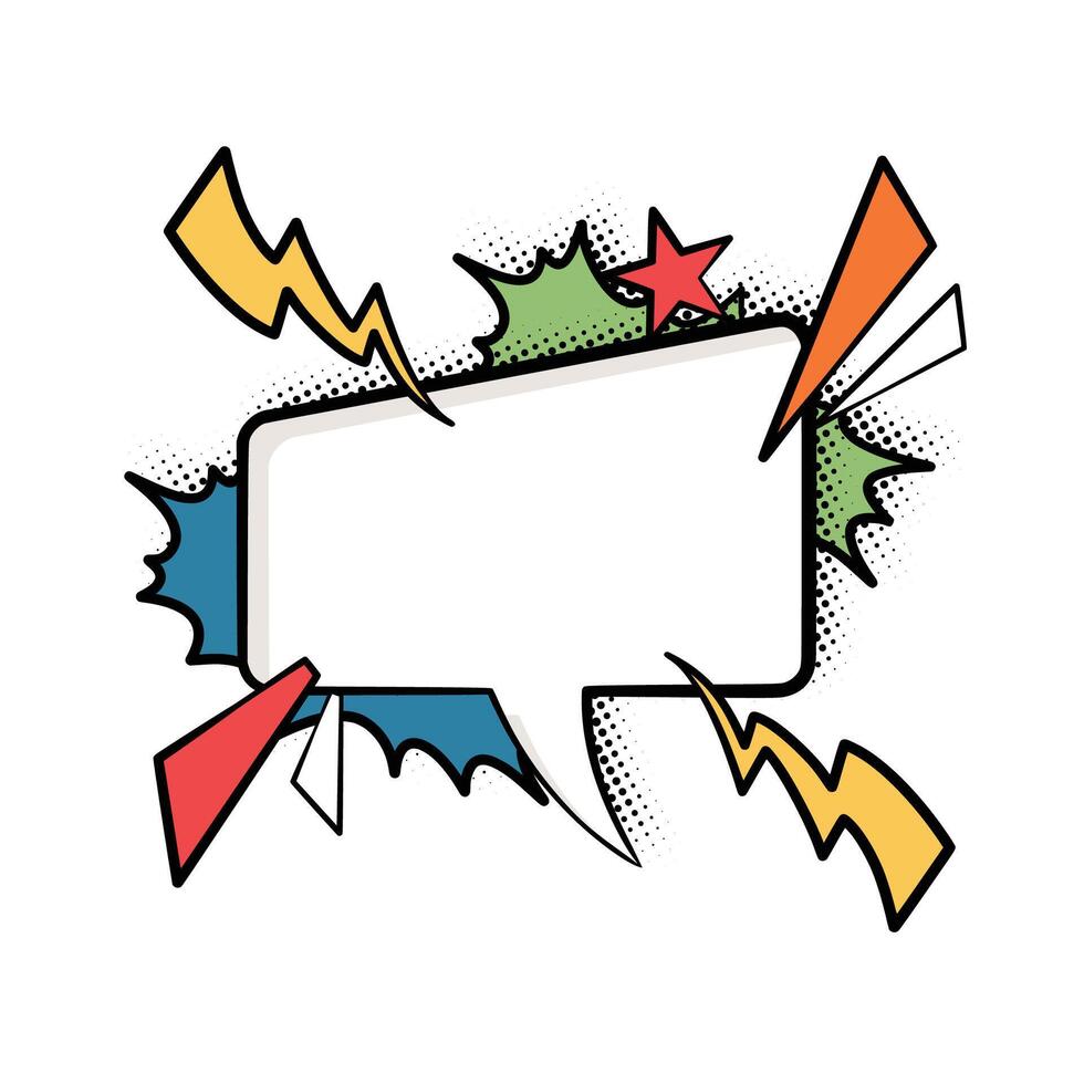 Pop Art Chat Bubble with Vibrant and Energetic Style vector