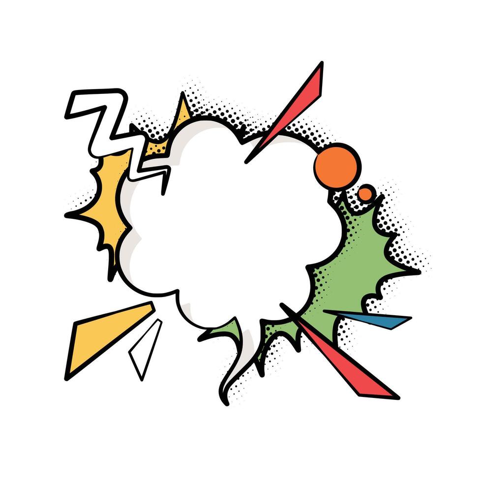 Playful Pop Art Speech Bubble with Bold Patterns vector