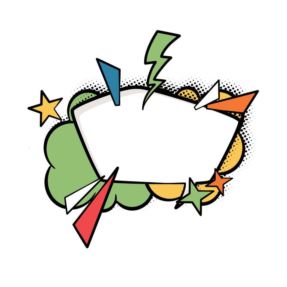 Dynamic Pop Art Speech Bubble with Bold Typography vector