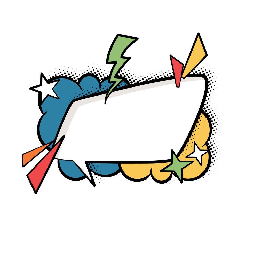 Retro Pop Art Speech Bubble in Bright Colors vector