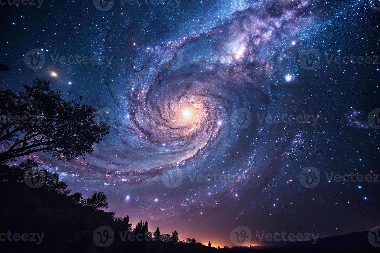 The spiral galaxy is seen in this image photo