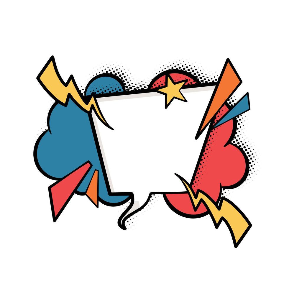 Bright Pop Art Speech Bubble for Social Media vector