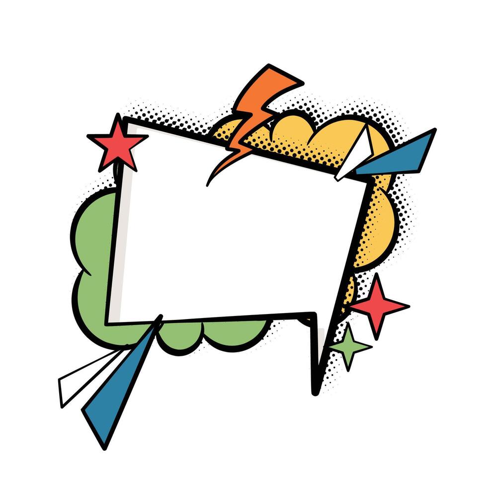 Bold and Colorful Pop Art Dialogue Bubble vector