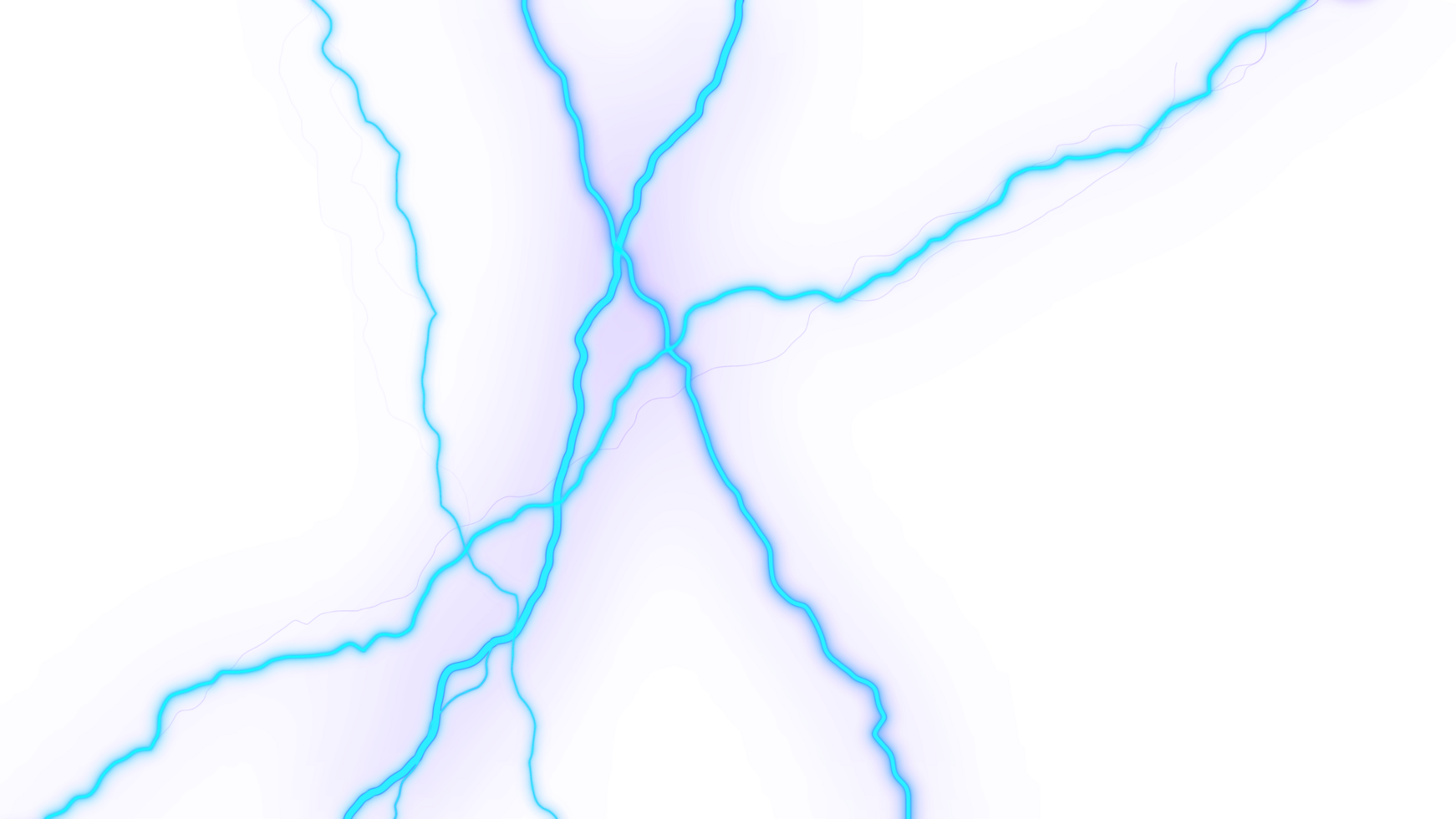 Electric blue lightning effect with glow neon on transparent background. png