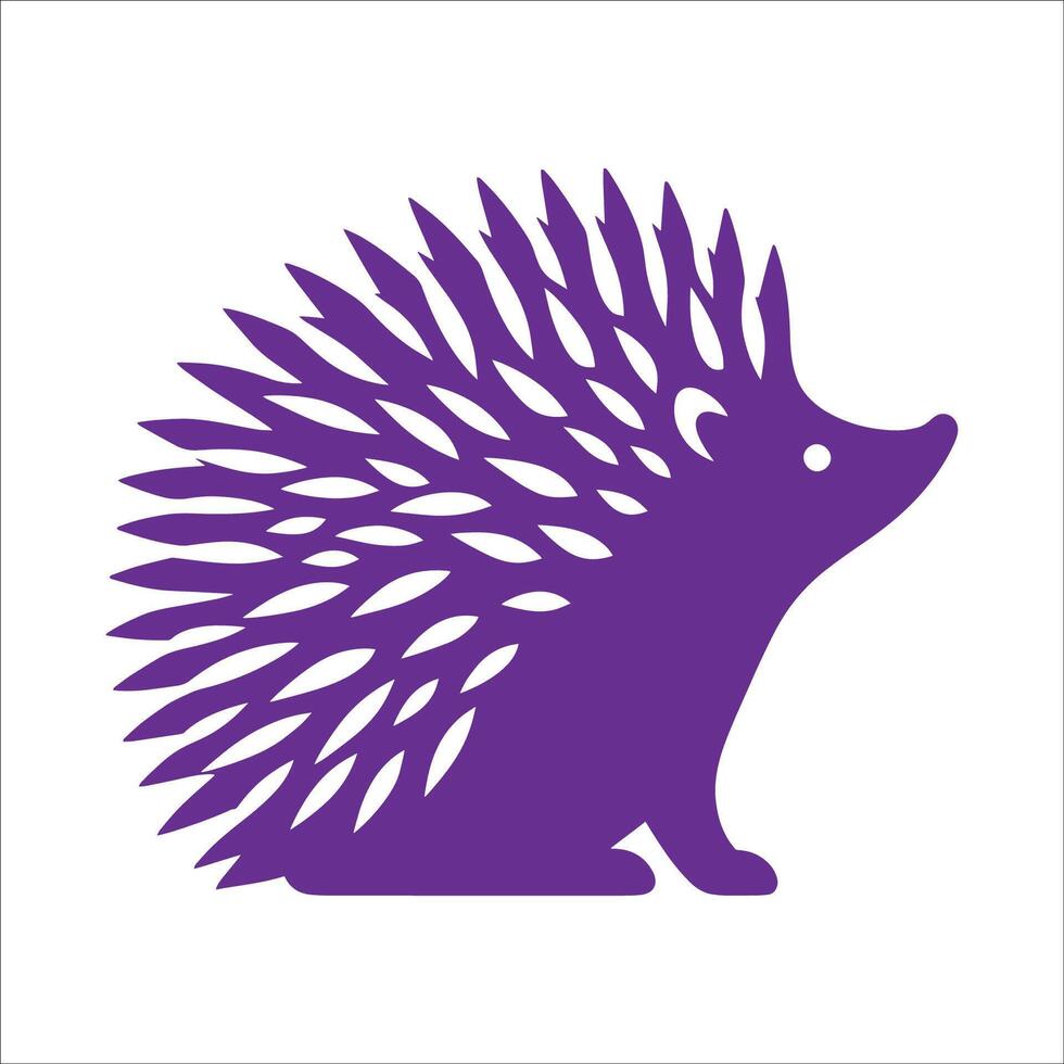 A purple hedgehog on a white background vector