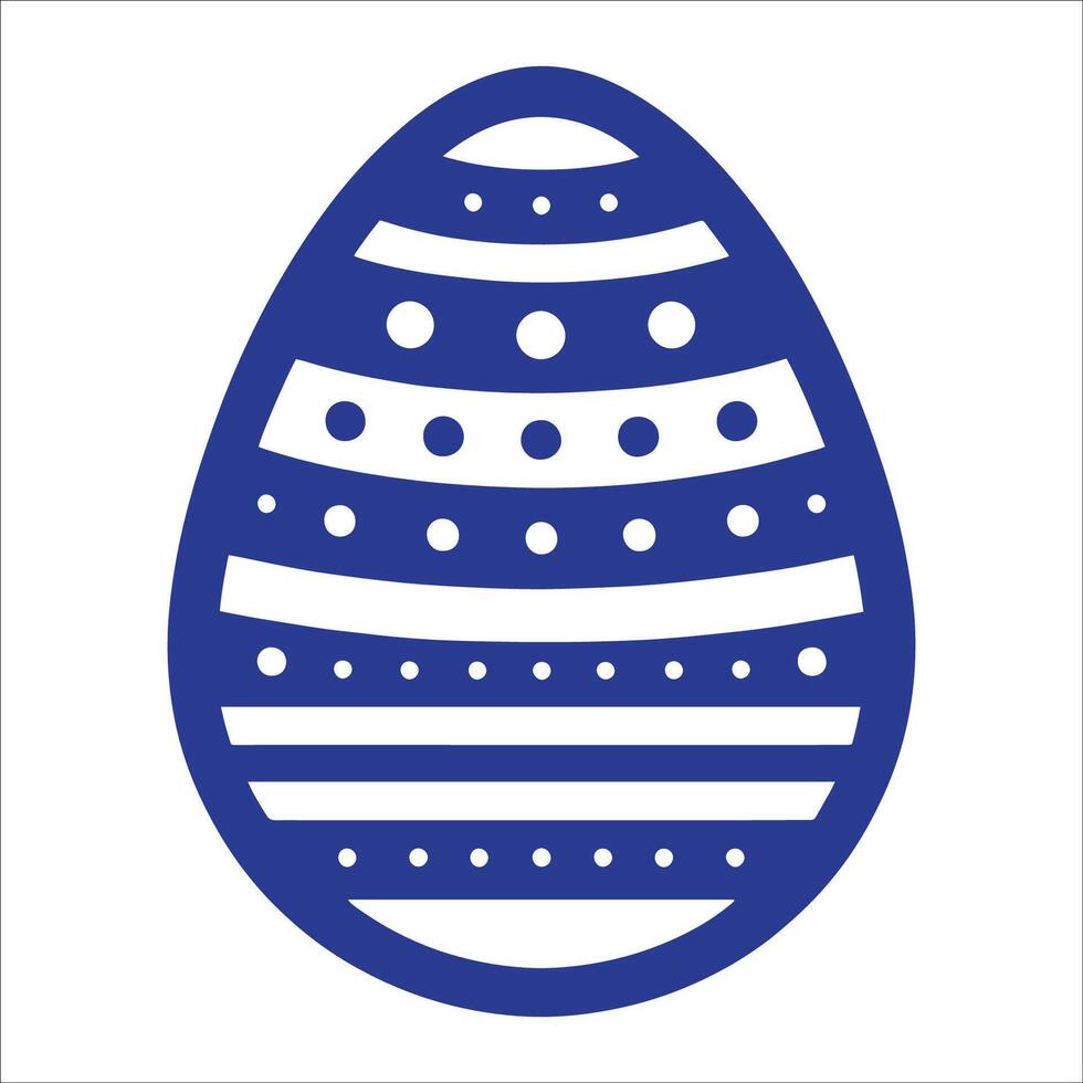 An easter egg icon with a blue background vector