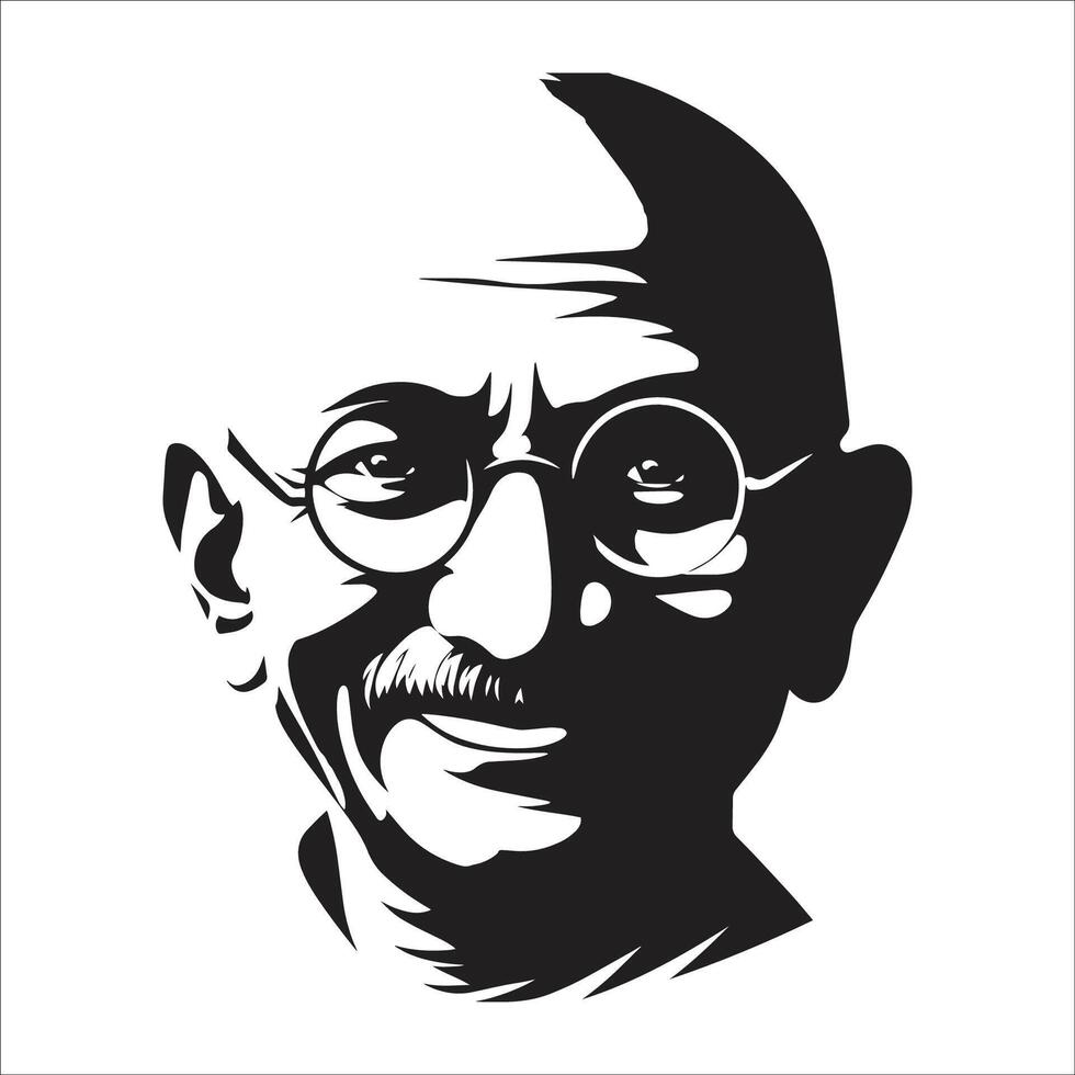 2nd October Happy gandhi jayanti. indian Freedom Fighter Mahatma Gandhi he is known as Bapu vector