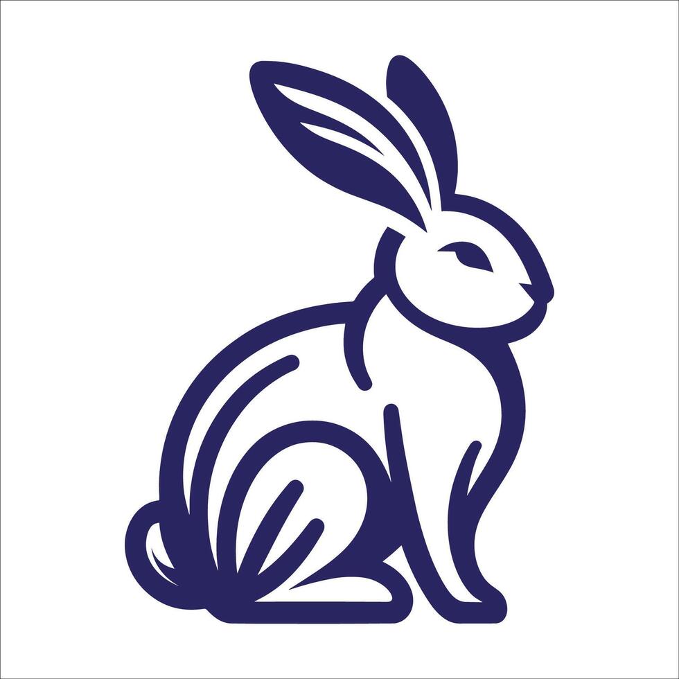 A rabbit is sitting on a white background vector