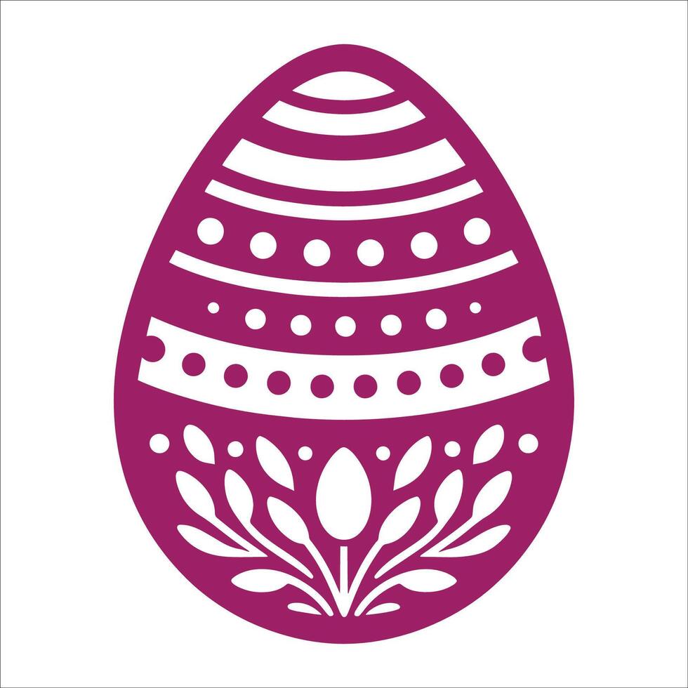 An easter egg with a floral pattern on it vector
