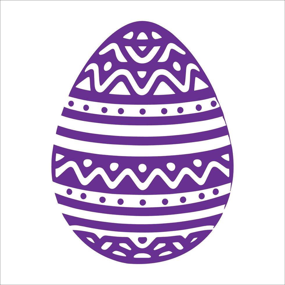 An easter egg with a purple and white design vector
