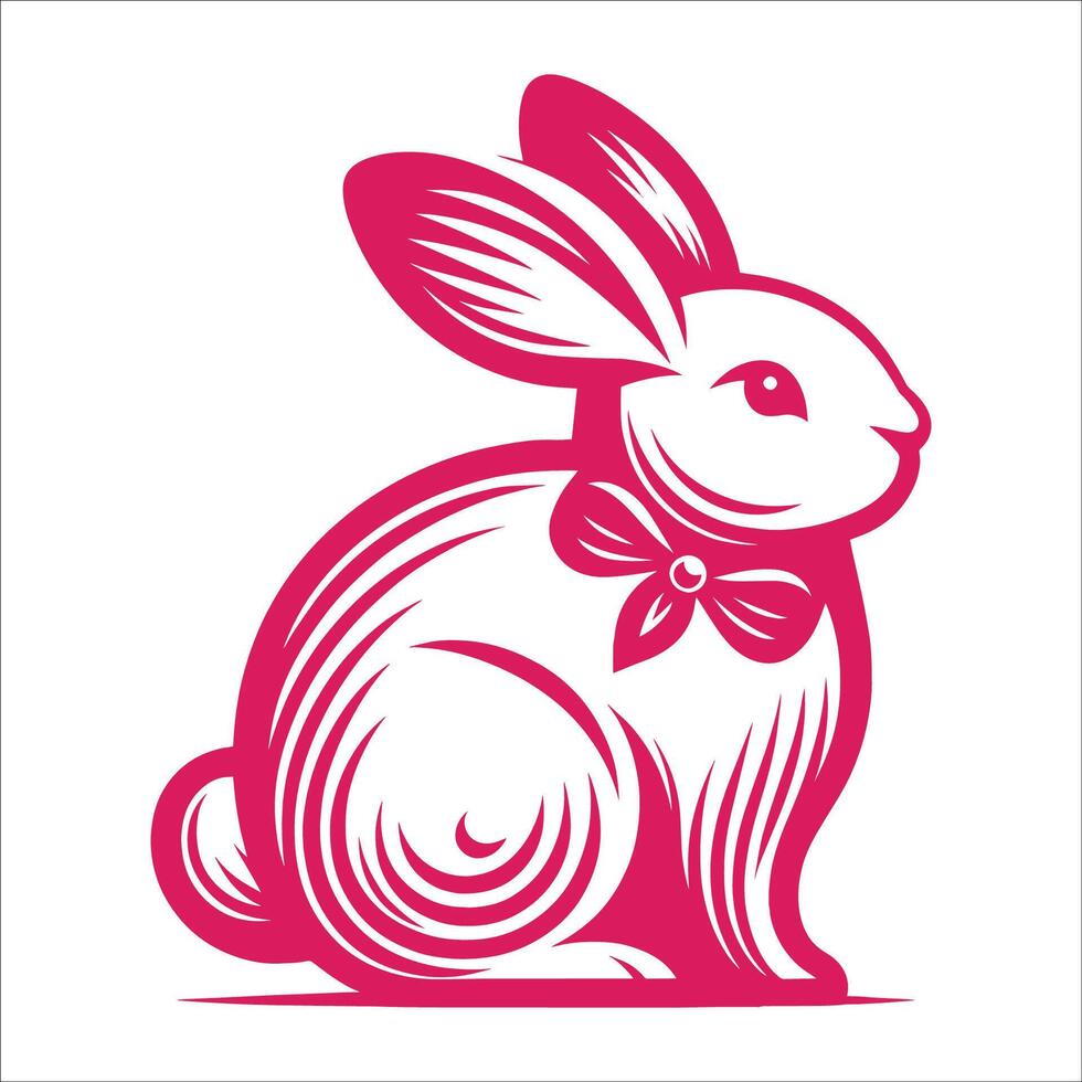 Easter Bunny Rabbit On White Background vector