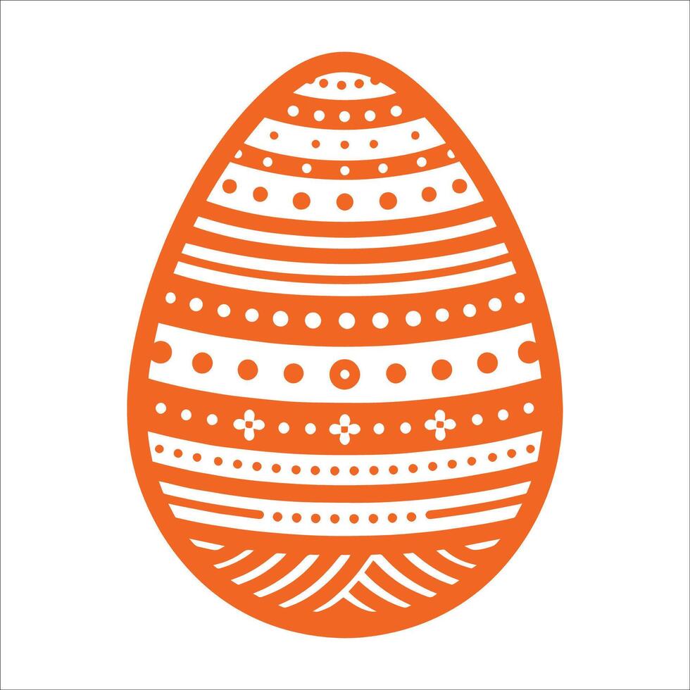An orange easter egg with a pattern on it vector
