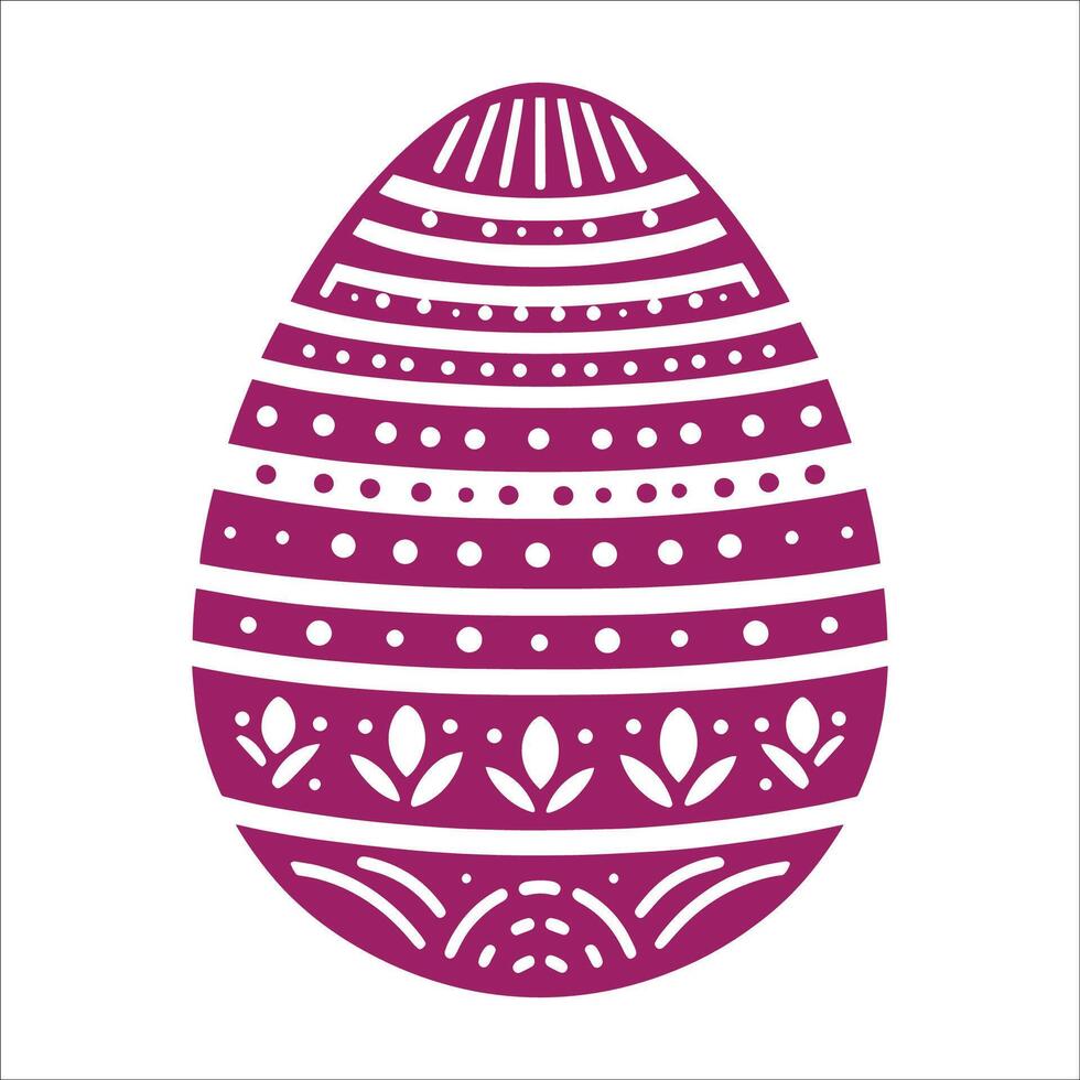 An easter egg with a purple pattern on it vector