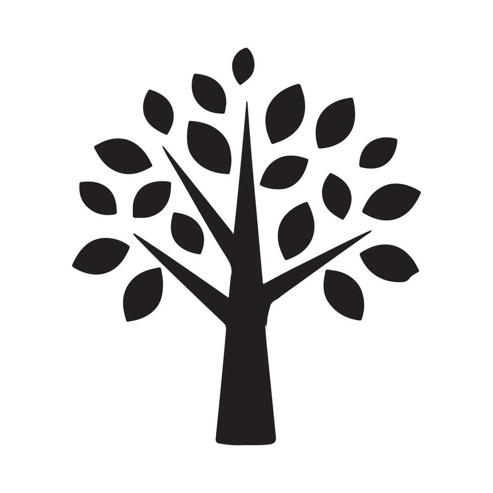 Elegant Tree Silhouette Graphic on Plain Background vector