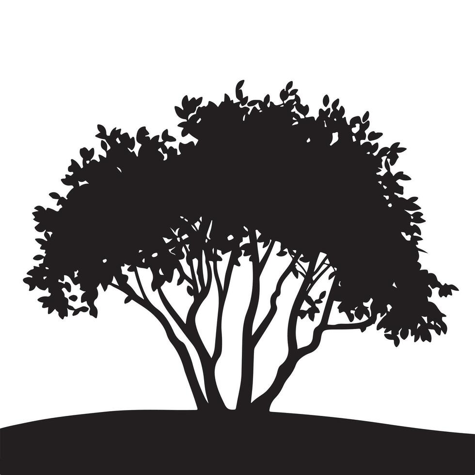 Minimalist Tree Silhouette Icon on White Background vector