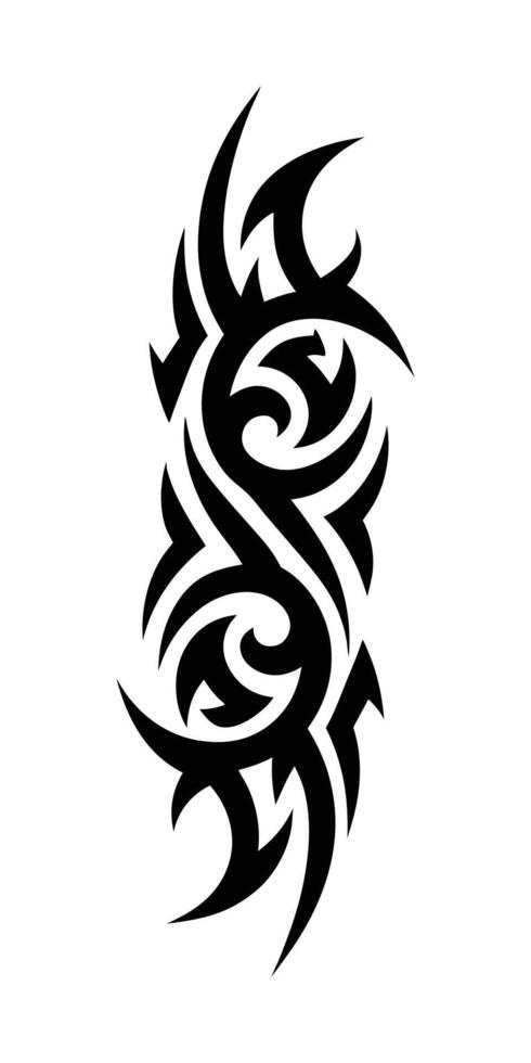 Detailed Tribal Tattoo Motif for Commercial Use White Backdrop vector