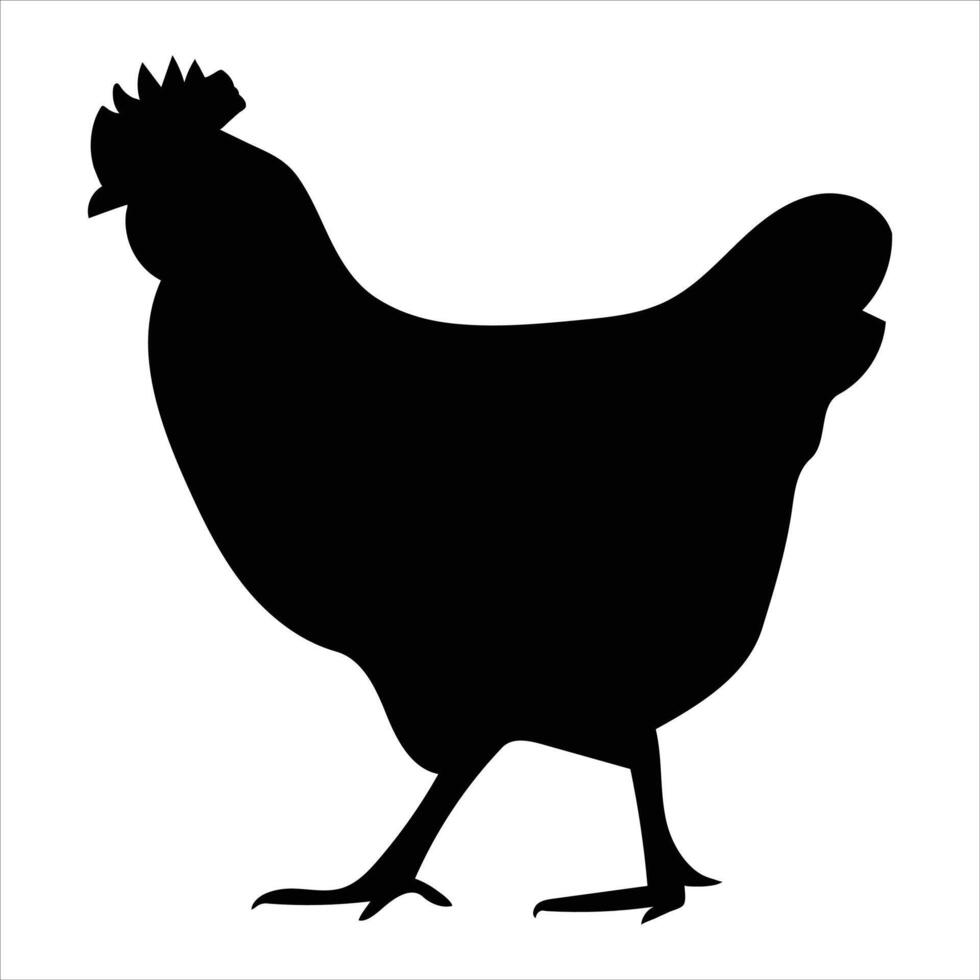 hen black icon on a white background vector