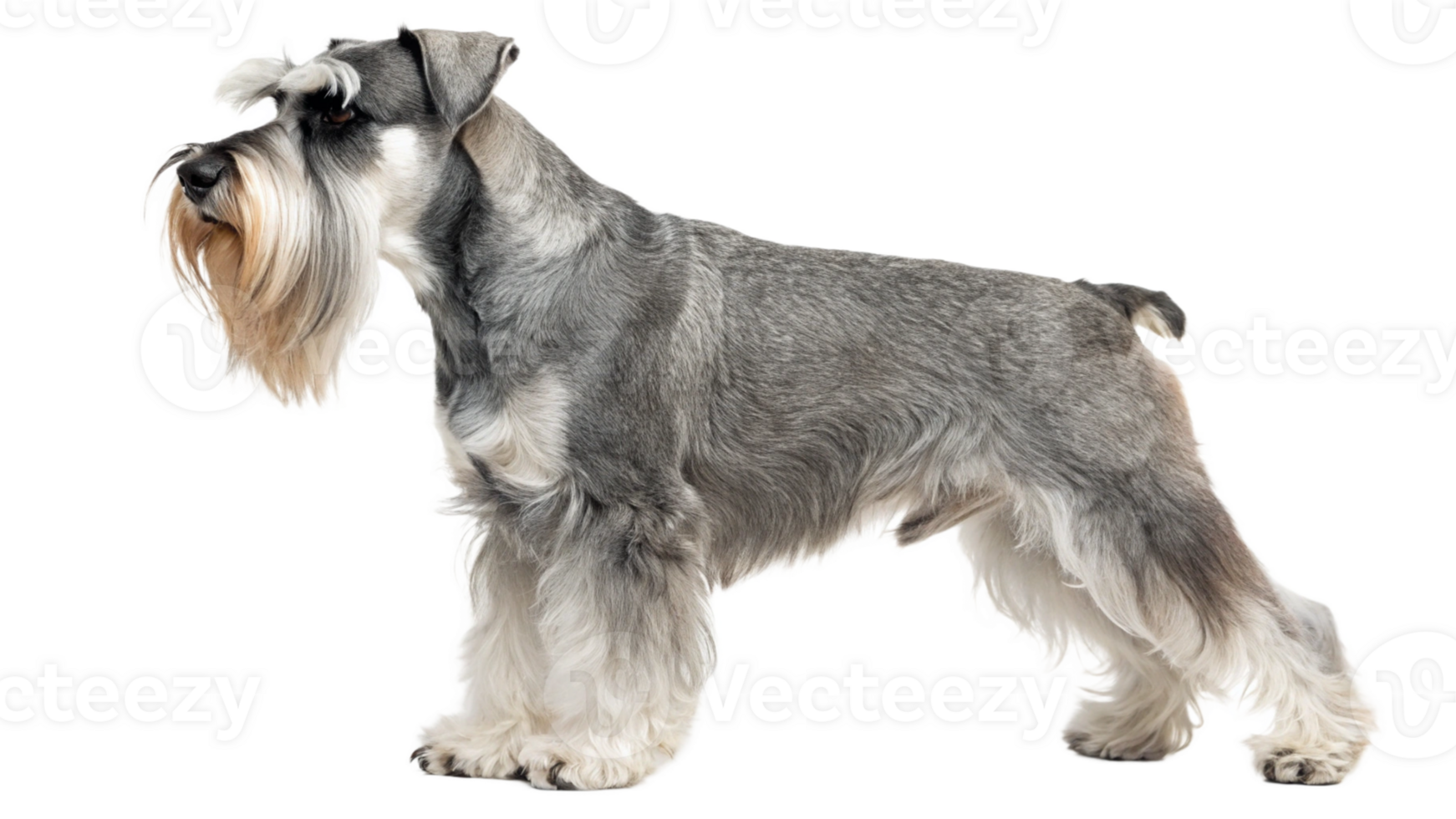 A schnauzer with a distinguished beard, isolated png