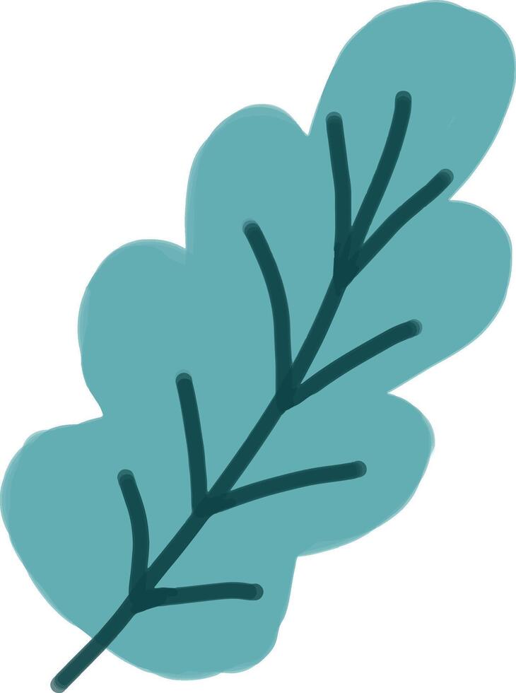 a blue leaf on a white background clipart vector