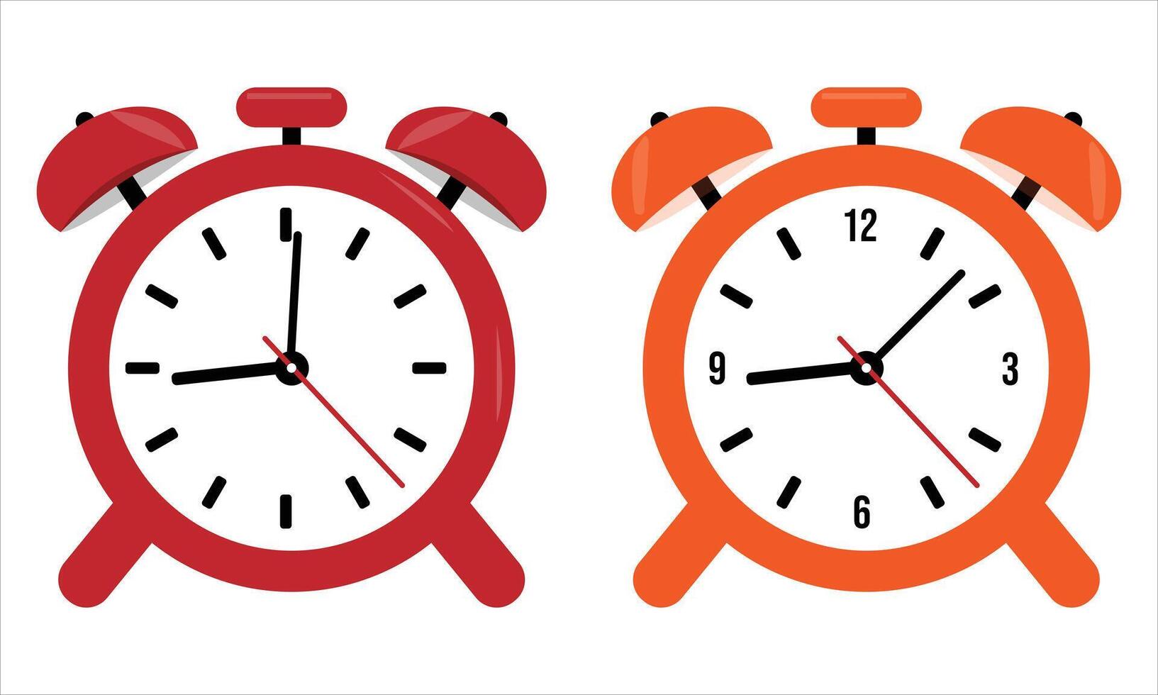 Alarm clock icon set flat Illustration vector