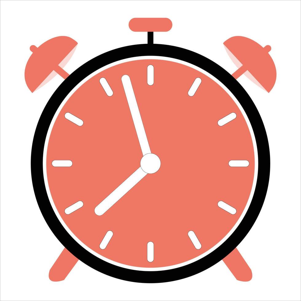 Alarm clock icon flat Illustration over white background vector