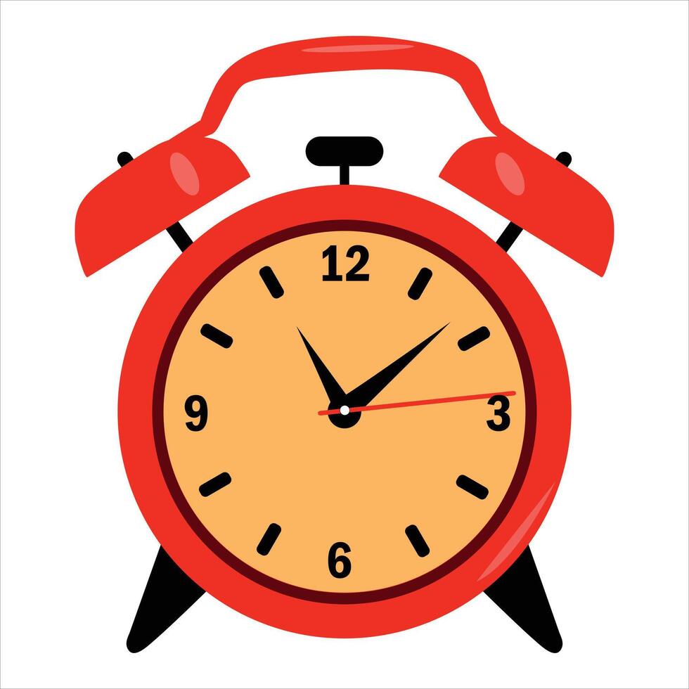 Classic alarm clock on white background vector