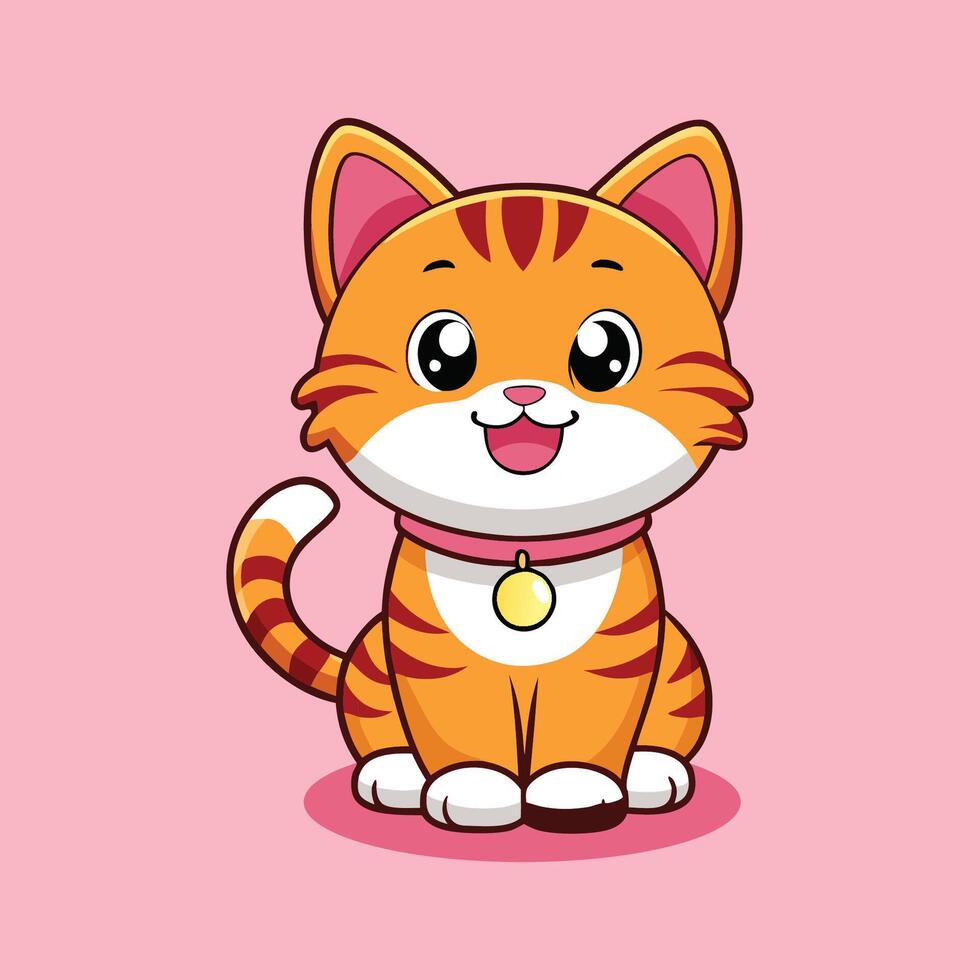 Purrfect Mealtime Playful Cat Bowl Art for Pet Branding Kids Room Decor Animal Lovers vector