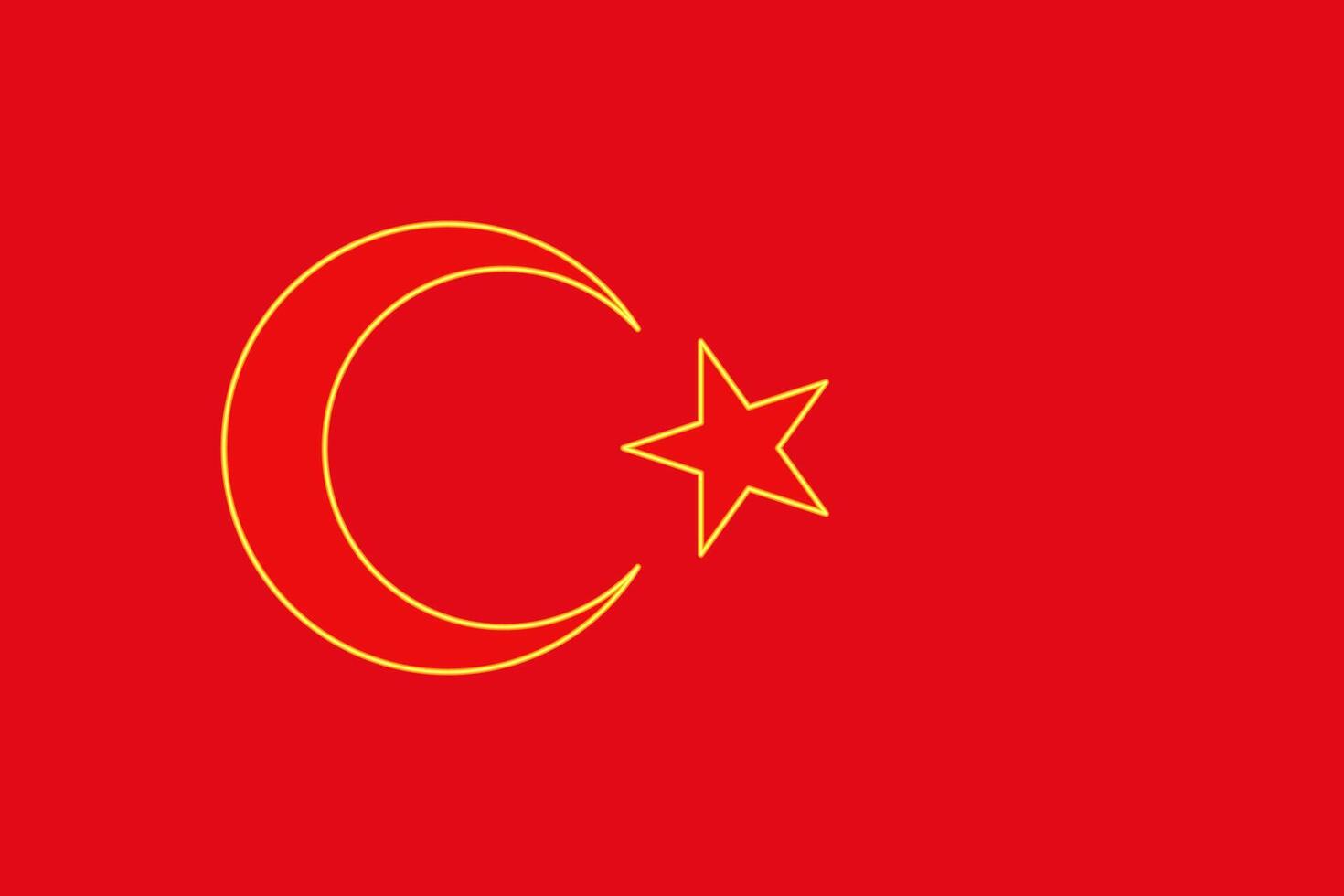 Flag of the Republic of Turkiye. Illustration. Glow effect concept vector