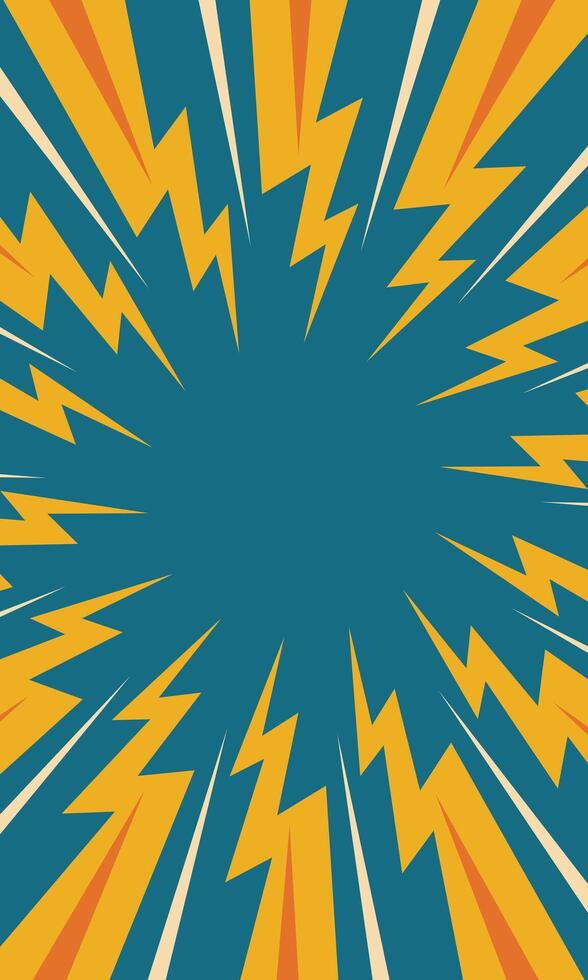 Abstract radial lines comic retro background vector