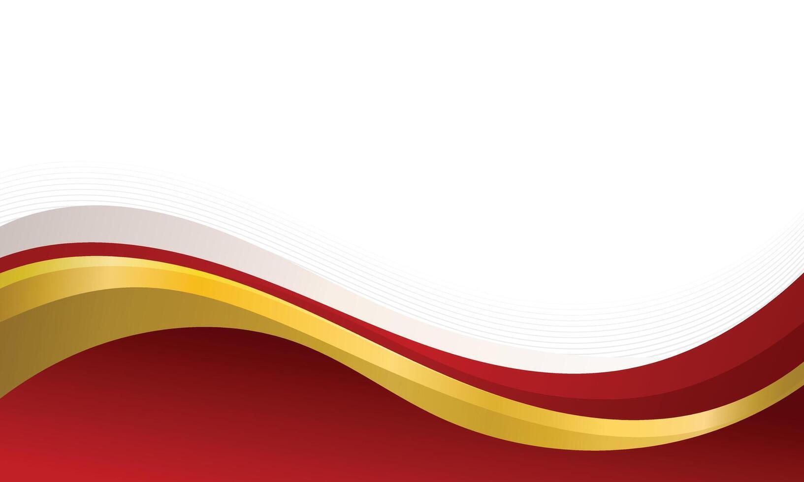 Abstract wavy red and gold border luxury banner background vector