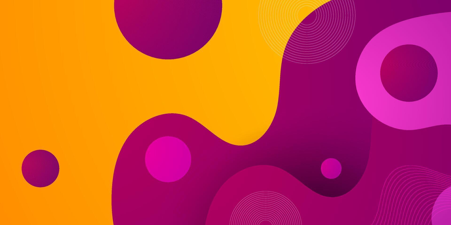 Abstract colorful orange and purple gradient fluid wave concept. Dynamic color liquid pattern element. vector