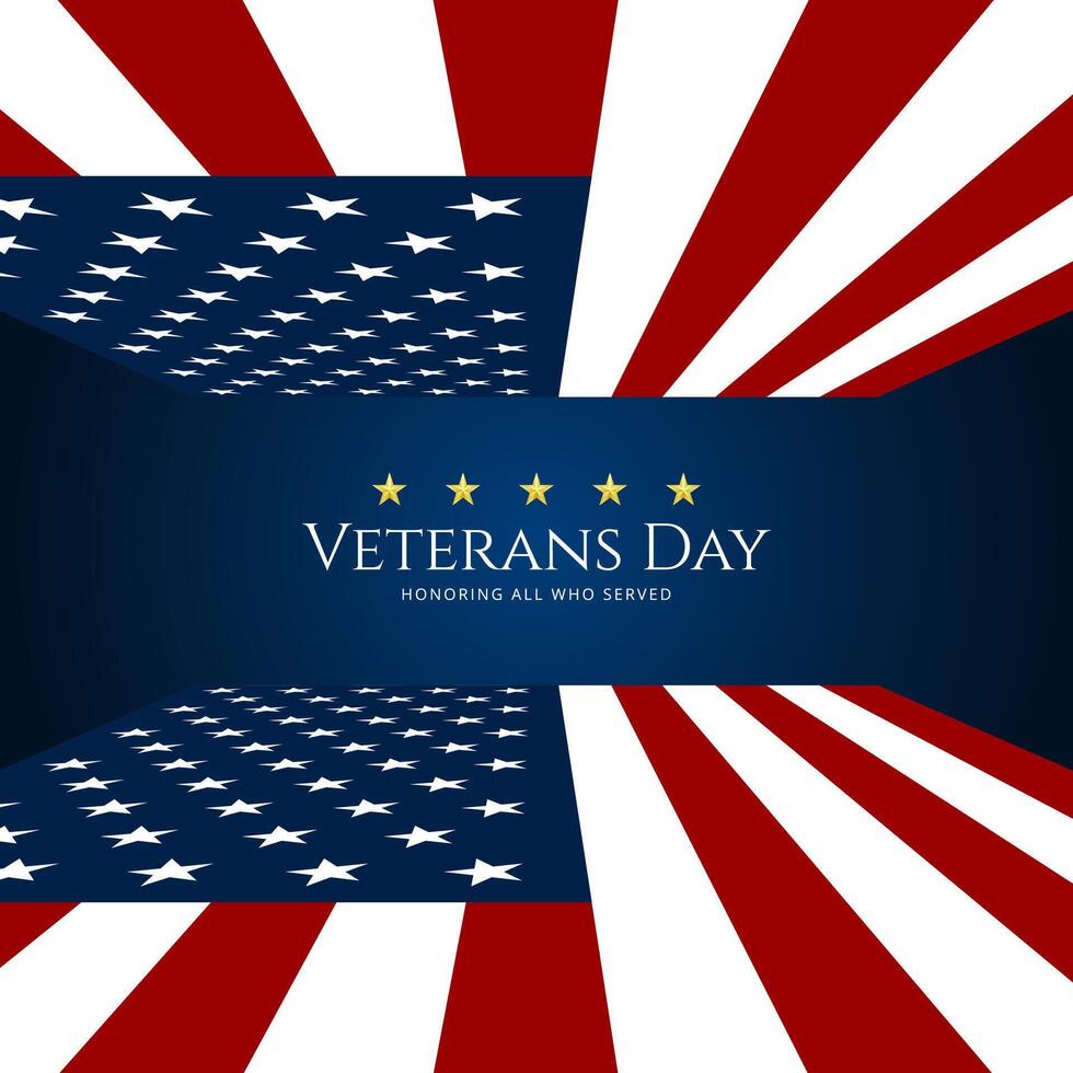 Veterans day background with stars and stars on the flag vector
