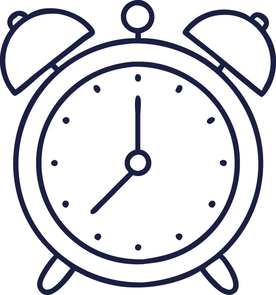 Alarm Clock Icon Simple Line Drawing vector