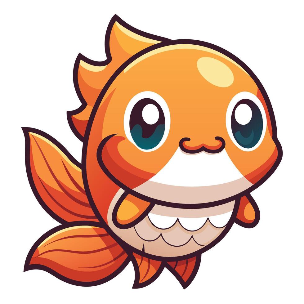 a cartoon fish with big eyes and big mouth vector
