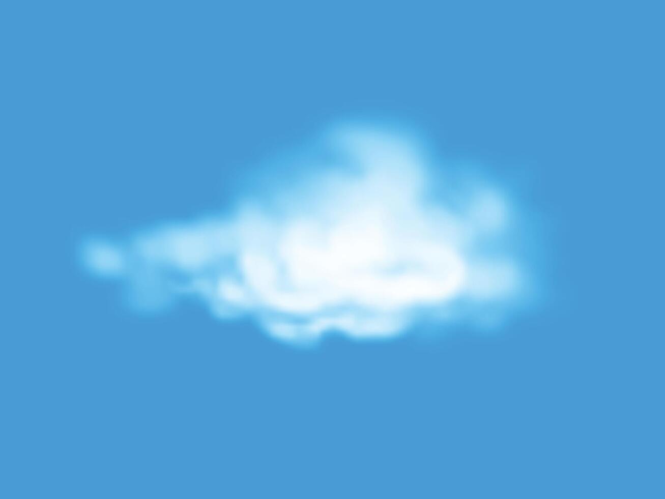 Realistic white cloud, fog or smoke, nature weather element vector