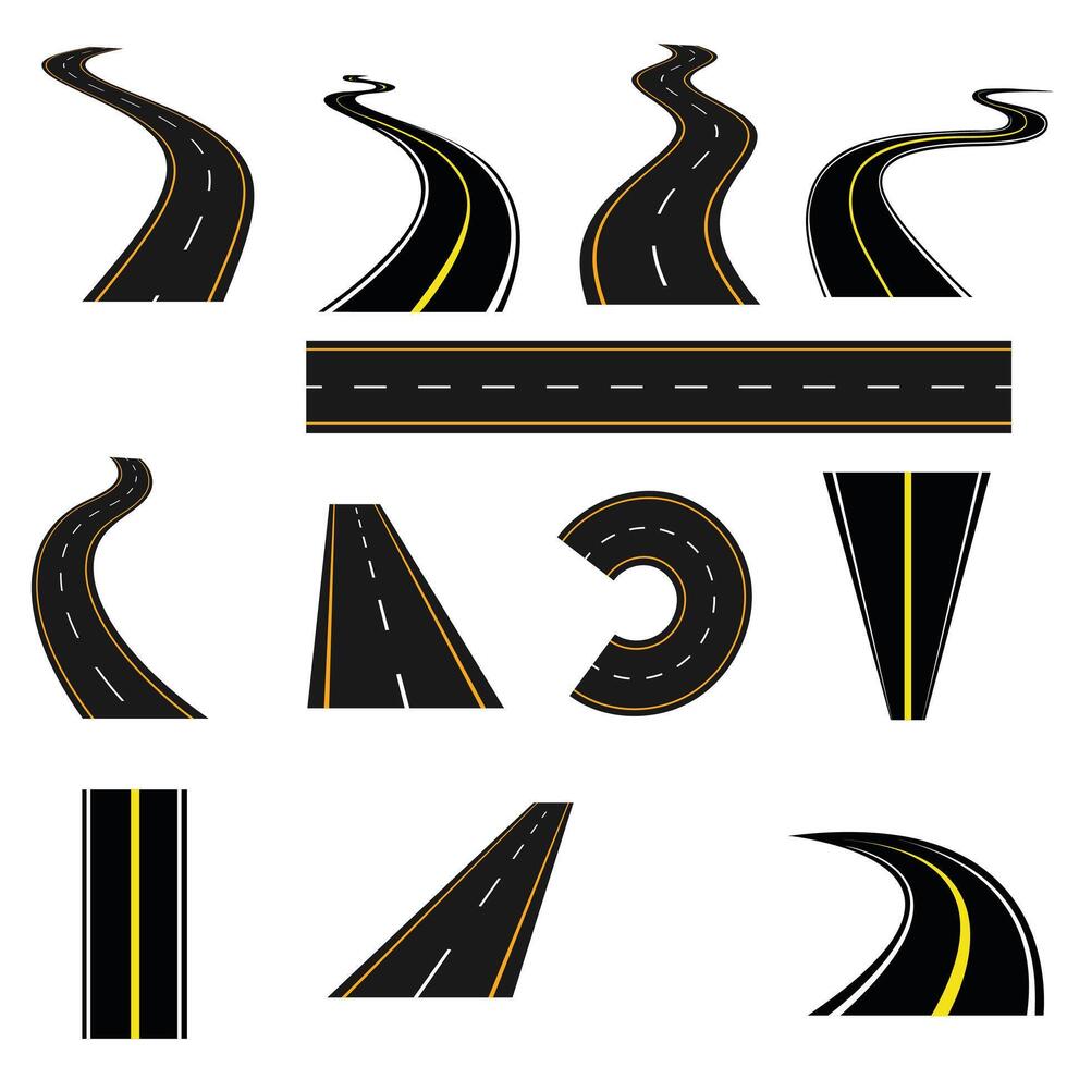 A new Road icons set, isolated on white background vector