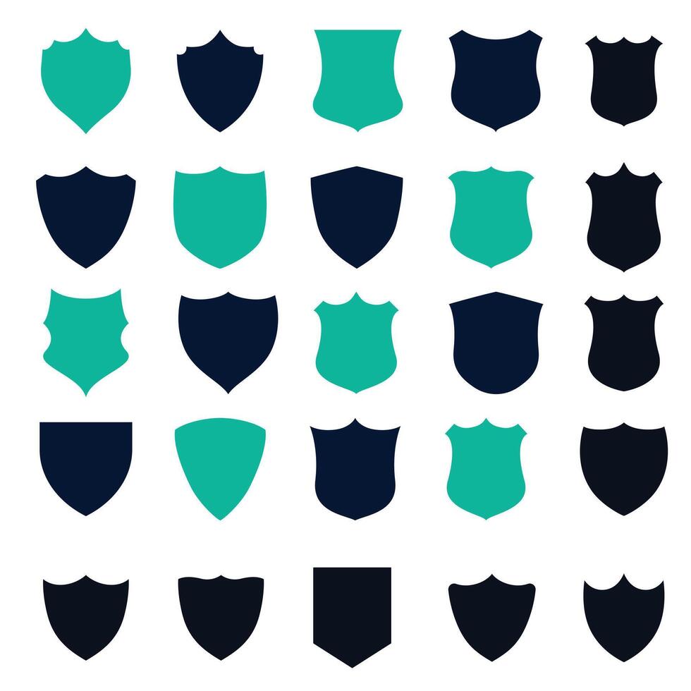 New big set of flat shield symbols and icons vector