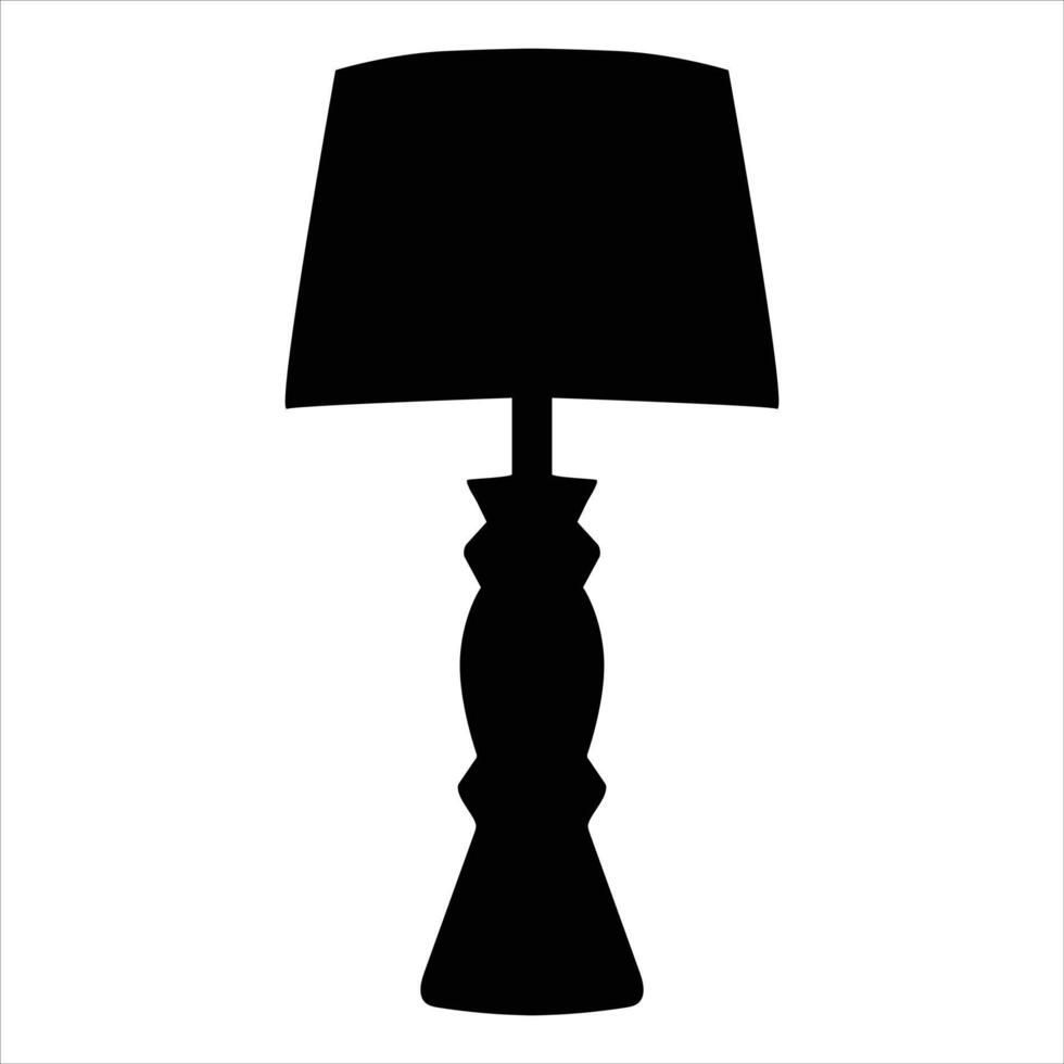 table lamp silhouette icon vector