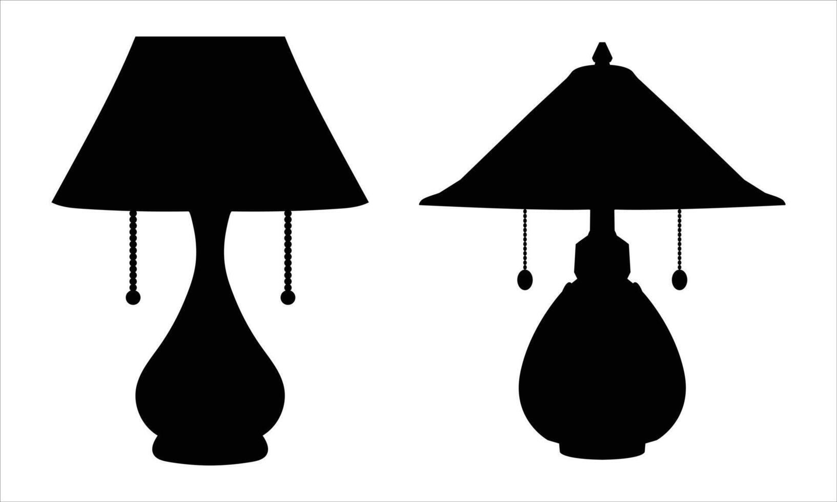 stylish table lamp set Illustration vector